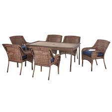 Brown Wicker Outdoor Patio Dining Set