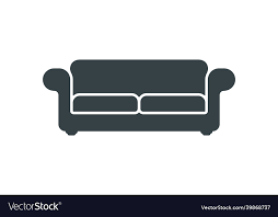 Sofa Silhouette Icon Isolated On White