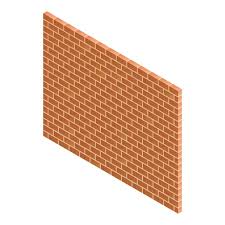 Vector Brick Wall Icon Isometric
