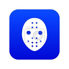 Hockey Goalkeeper Helmet Icon Blue
