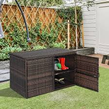 Brown Gradient Rattan Deck Box