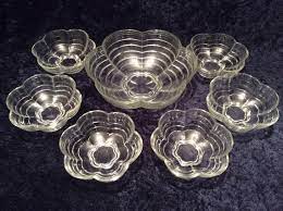 1950s Set Of 7 Glass Dessert Bowls