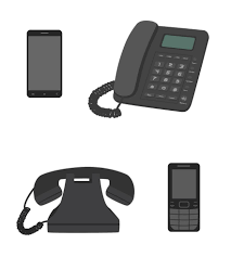 Landline Phone Vector Art Icons And