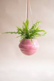 Ball Hanging Planter Pink Ceramic