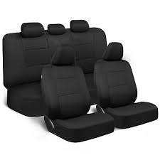 Black Polycloth Full Car Seat Cover Set
