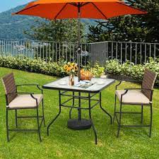 Patio Metal Square Outdoor Dining Table