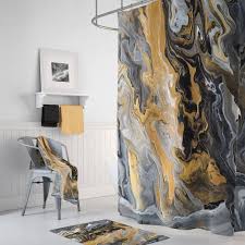 Gold Marble Shower Curtain Gold Vein