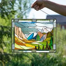 Mountain Stained Glass Panel
