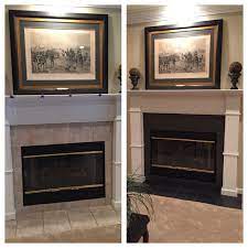 Fireplace Makeover Painted Tile With