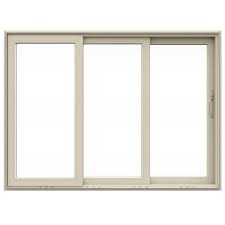 Sand Vinyl 3 Panel Prehung Patio Door