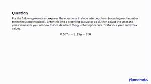 Slope Intercept Form Rounding