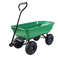 Green Metal Portable Garden Cart