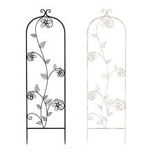 49 In Decorative Flower Stem Design Metal Garden Trellis For Climbing Plants In Antique White