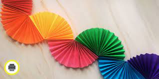 Rainbow Paper Fan Garland Paper Craft