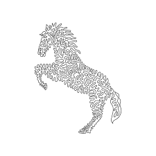 Line Drawing Of A Domesticated Horse