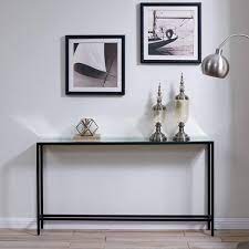 Quenn 56 In Gunmetal Gray Standard Rectangle Mirrored Console Table