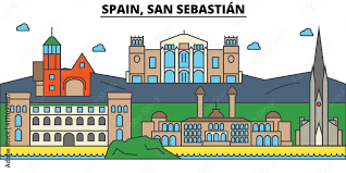 Spain San Sebastian City Skyline