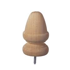 Wood Acorn Post Cap Finial