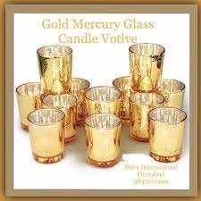 Golden Glass Votive Candle Holder At Rs