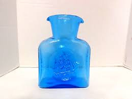 Vintage Kanawha Blue Glass Double Spout