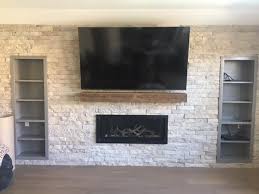 A Floating Fireplace Mantel Looks The