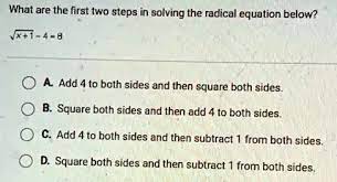 Steps In Solving The Radical Equation