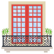 Aluminum Red Grid Pattern Window With