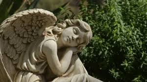 Angel Statue In A Cemetery Stock
