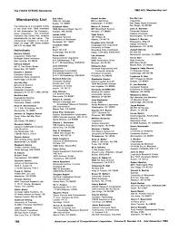 Acl Membership List University Of