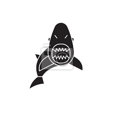 Shark Black Vector Concept Icon Shark