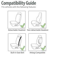 Flat Cloth 47 In X 23 In X 1 In Built In Seatbelt Compatible High Back Front Seat Covers