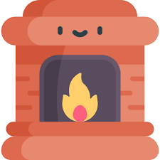 Fireplace Kawaii Flat Icon