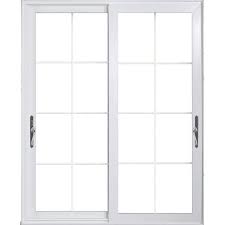 White Vinyl Double Prehung Patio Door