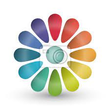 Rainbow Flower Logo 3d Icon And Design