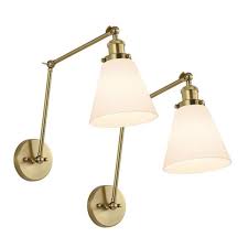 Gold Swing Arm Adjustable Wall Lamps