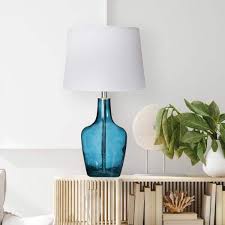 Deep Blue Glass Table Lamp
