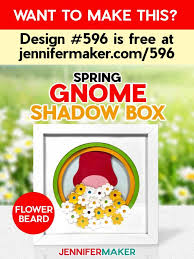 Spring Gnome Shadow Box Design Free