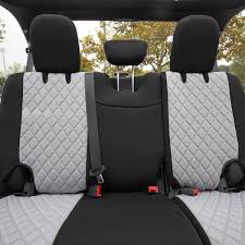 Fh Group Neoprene Waterproof 47 In X 1 In X 23 In Custom Fit Seat Covers For 2018 2023 Jeep Wrangler Jl 4dr Full Set Gray