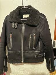 Zara Faux Suede Sherpa Lined Biker