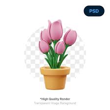 Premium Psd Tulip Flower 3d Icon