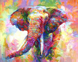Colorful Elephant Painting By Leon