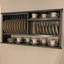 Under Cabinet Wood Plate Dish Rack