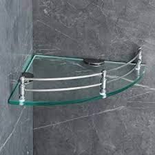 Wall Mounted Glass Corner Shelf