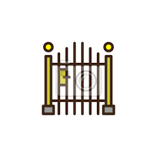 House Entrance Gate Filled Outline Icon