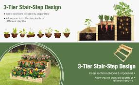 3 Tier Raised Garden Bed Wood Planter