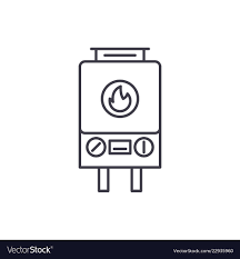 Gas Heating Line Icon Concept Royalty