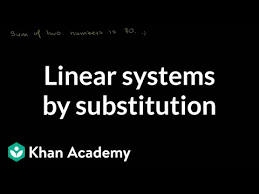 Solving Linear Systems By Substitution