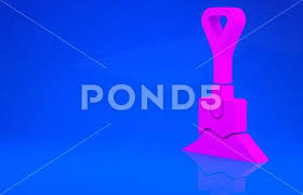 Pink Shovel In The Ground Icon Isolated