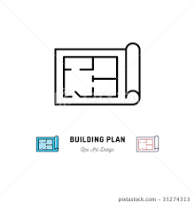 Building Plan Icon Outline Symbol Of