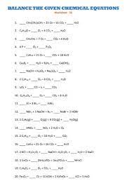 19 Sample Balancing Chemical Equations